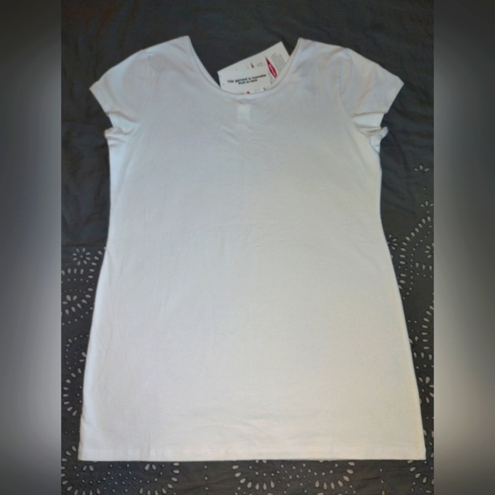 Women With Control Reversible X-Long Short Sleeve Shirt